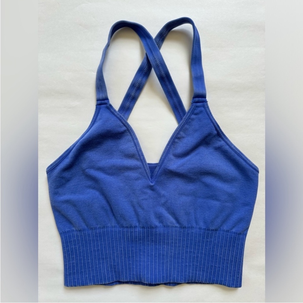 NEW Free People Movement Good Karma Crop Tank Top NWOT Blue Purple Cropped Bra